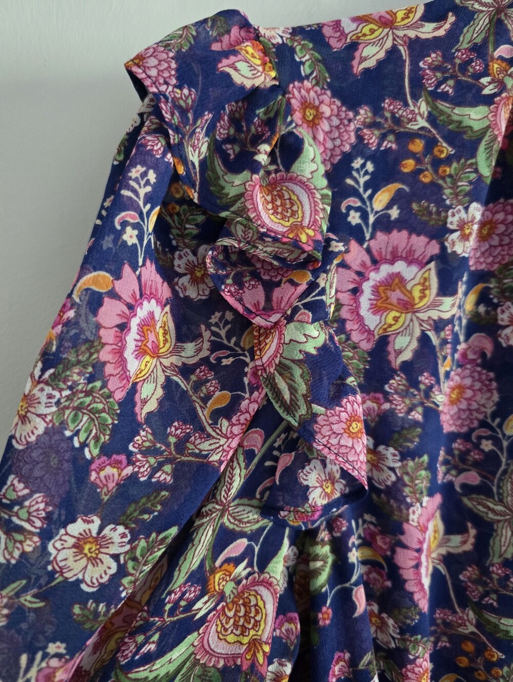 Revolve Misa Gianna Floral Long Sleeve Boho Romantic Mini Dress Size M - Picture 4 of 9